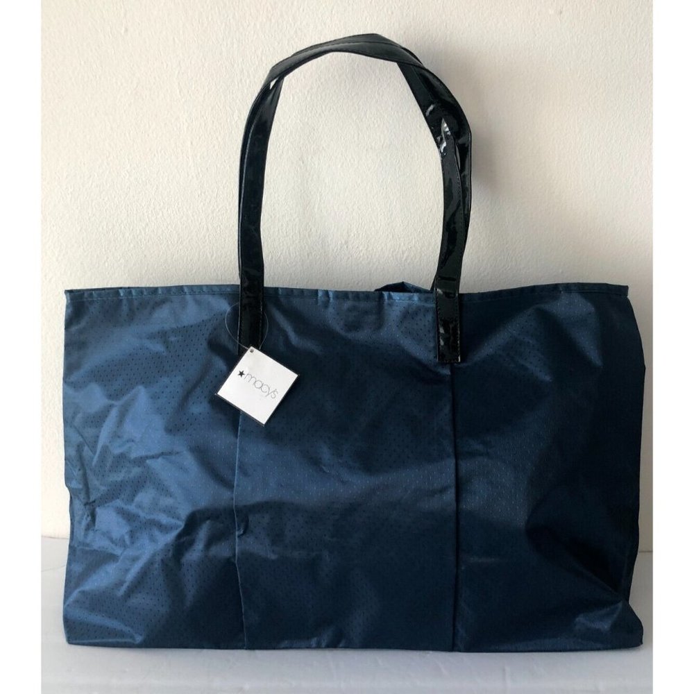 BLUE NAVY LARGE TOTE BEACH GYM CARRY ALL HANDBAG NYLON